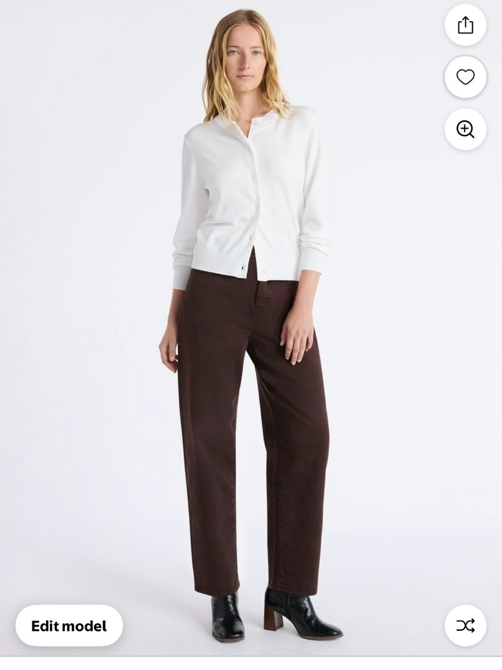 Women's Barrel-Leg Jeans in Dark Brown